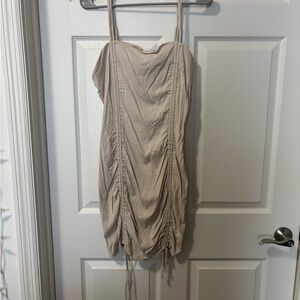 Wild Fable Off-White Cream Ruched Mini Dress